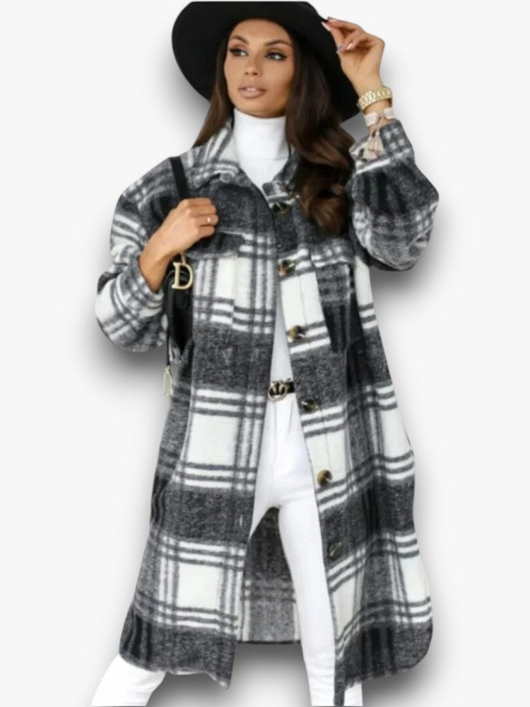 Luisa - Long Plaid Jacket for Women