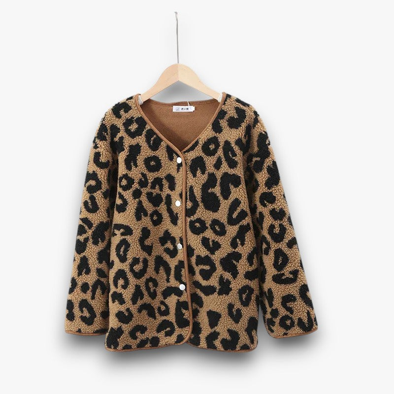 Janine - Winter Coat with Leopard Print for Women