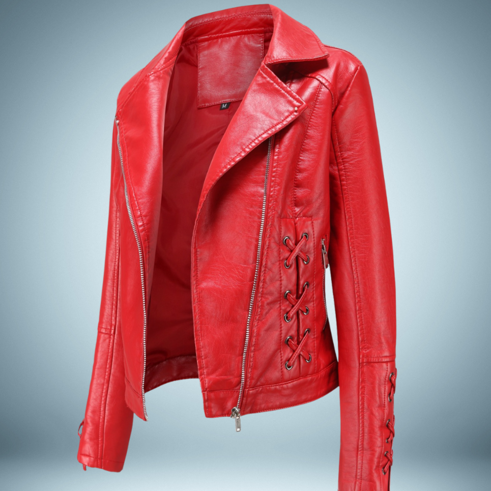 Ariane - a leather jacket that redefines elegance with its intricate braided design