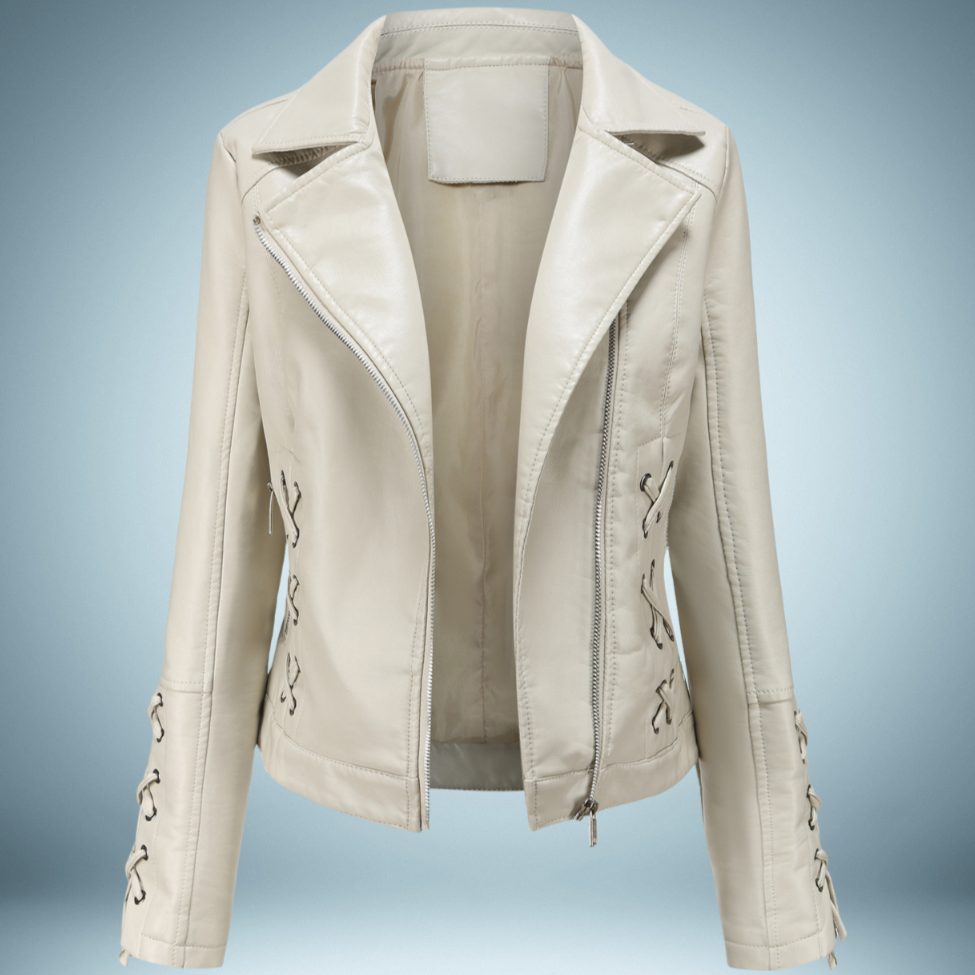 Ariane - a leather jacket that redefines elegance with its intricate braided design