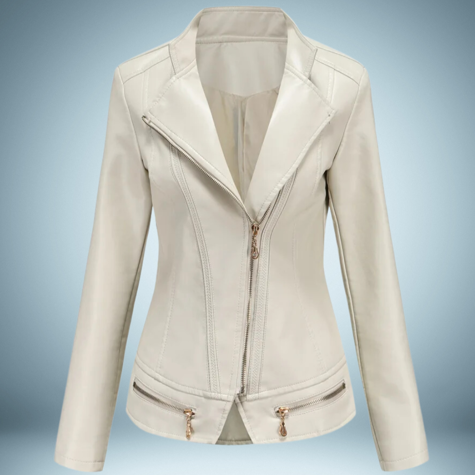 Loraine - a premium leather jacket that combines sophistication and practicality