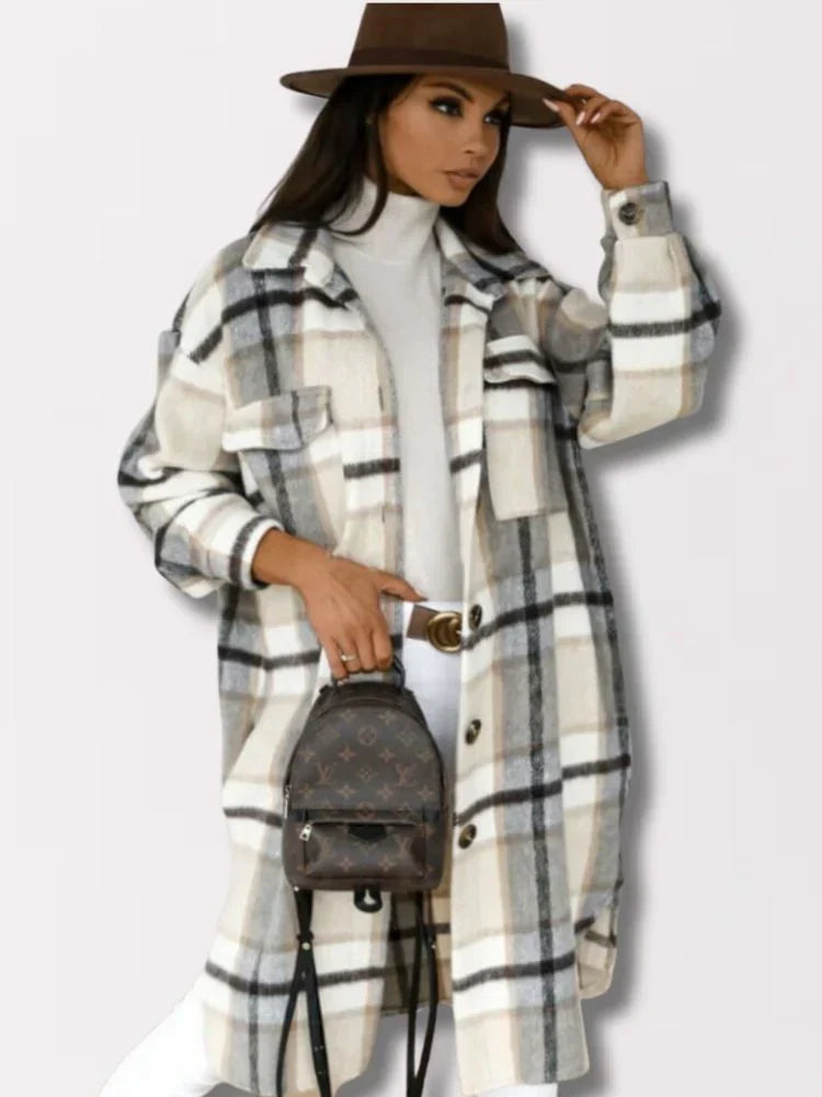 Luisa - Long Plaid Jacket for Women