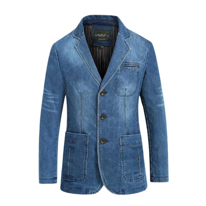 Miko - perfect blend of timeless charm and modern edge in a denim blazer