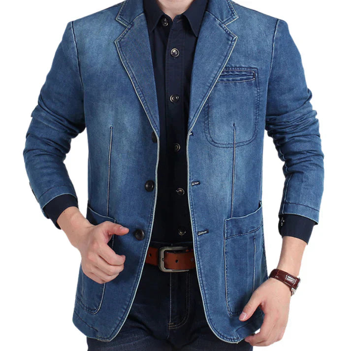 Miko - perfect blend of timeless charm and modern edge in a denim blazer