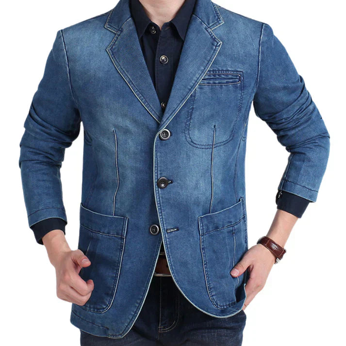 Miko - perfect blend of timeless charm and modern edge in a denim blazer