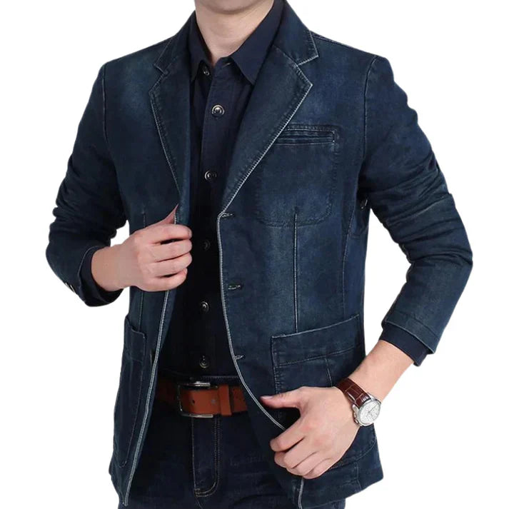 Miko - perfect blend of timeless charm and modern edge in a denim blazer