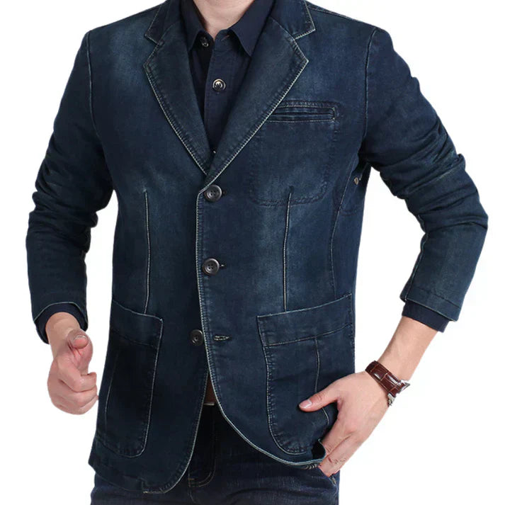 Miko - perfect blend of timeless charm and modern edge in a denim blazer