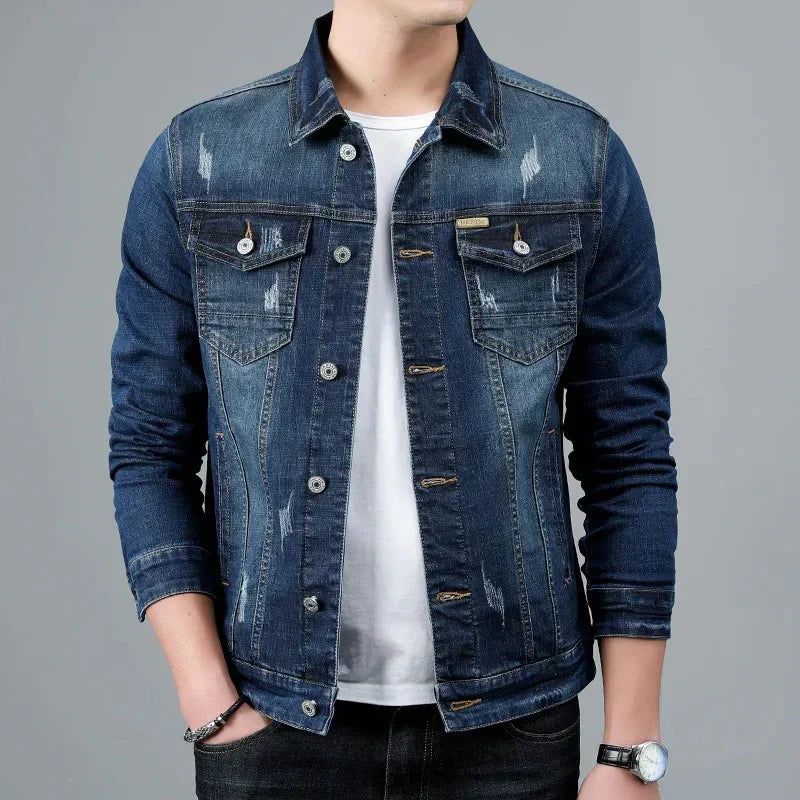 Renzo -  a vintage-inspired distressed denim jacket