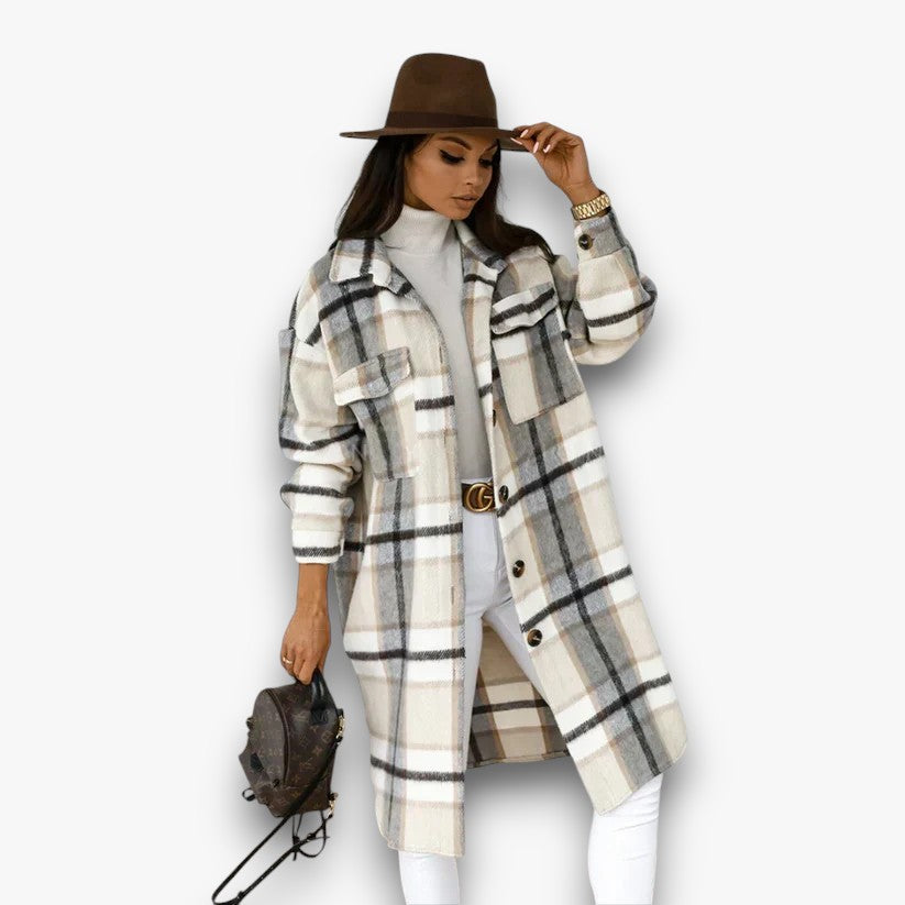 Earie - Plaid Winter Coat For Women