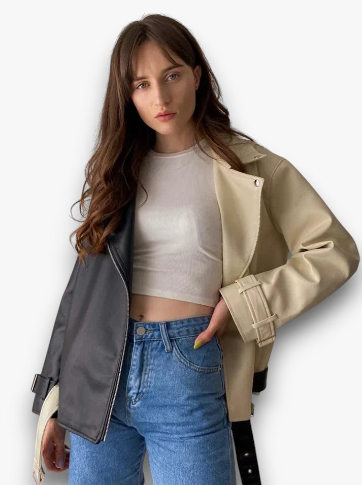 Mikaela - Two-Tone Jacket For Women