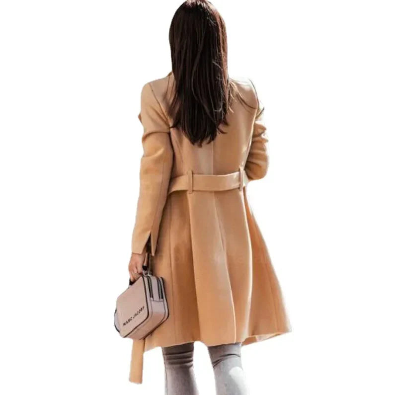 Alodia - Long Coat with Buttons for Women