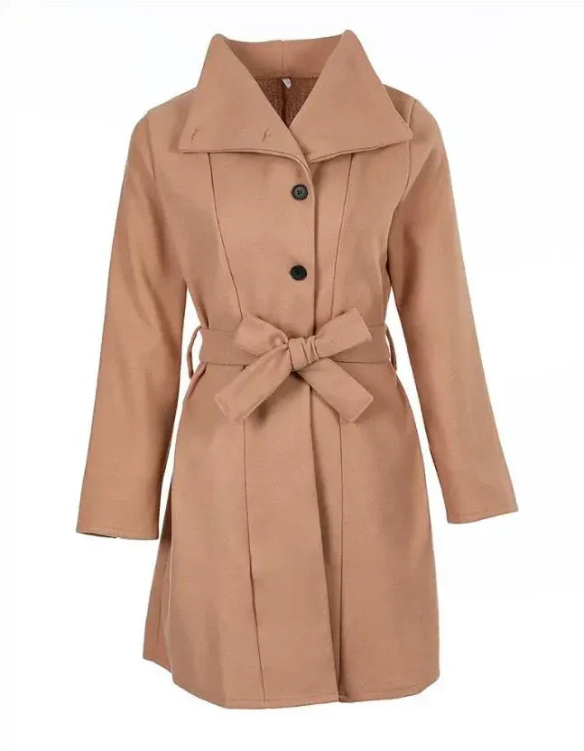 Alodia - Long Coat with Buttons for Women