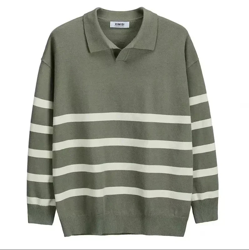 Miro - Striped Sweater with Collar for Men