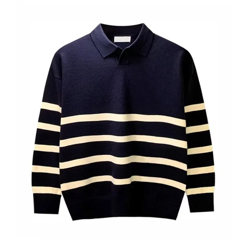 Miro - Striped Sweater with Collar for Men