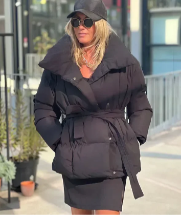 Roxy -  a luxurious and flattering wrap puffer coat