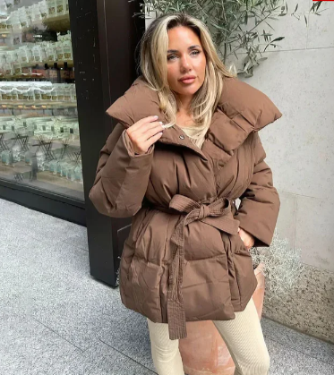 Roxy -  a luxurious and flattering wrap puffer coat