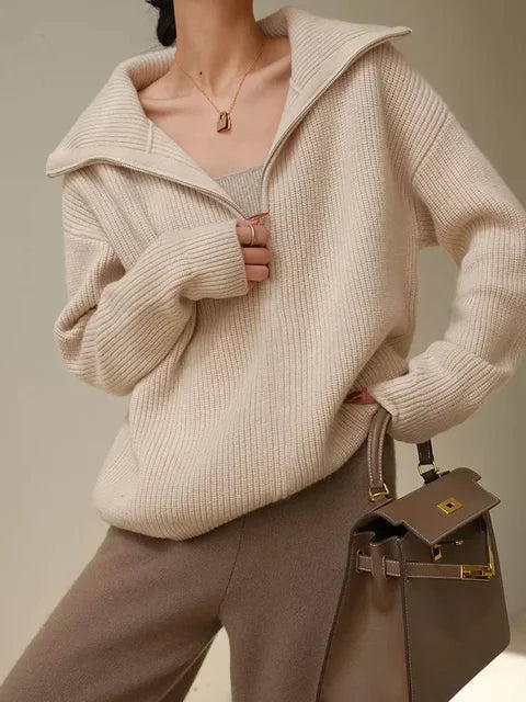 Kalira - a luxurious turtleneck sweater with a zipper design