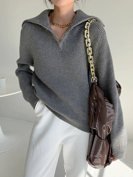 Kalira - a luxurious turtleneck sweater with a zipper design