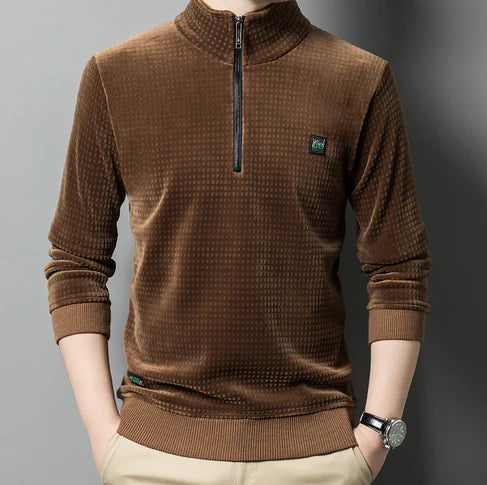 Zayn - a luxurious alpaca fleece pullover with a half-zip