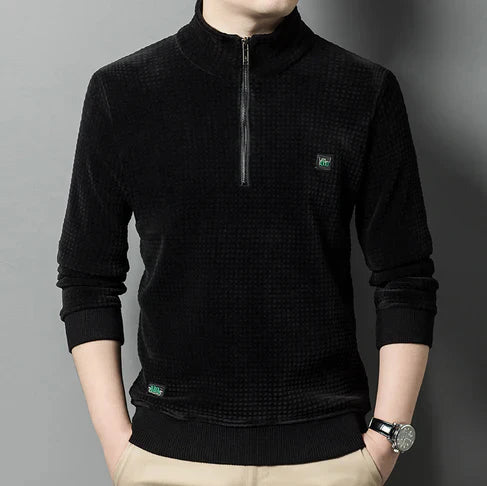 Zayn - a luxurious alpaca fleece pullover with a half-zip