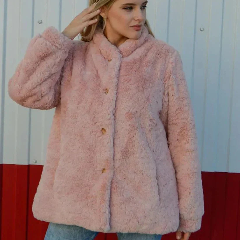 Ariel - Teddy Coat With Buttons For Women