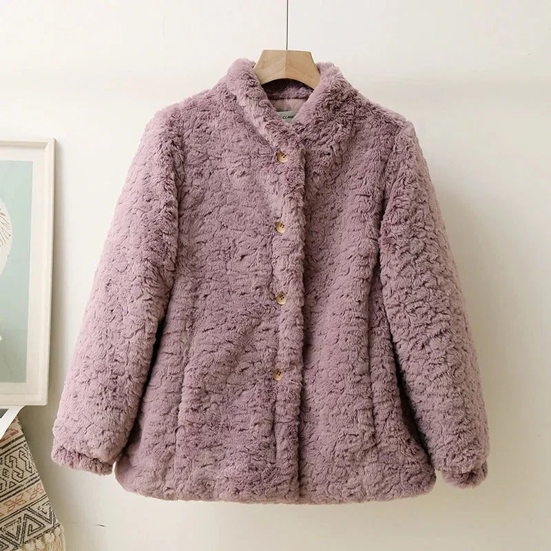 Ariel - Teddy Coat With Buttons For Women